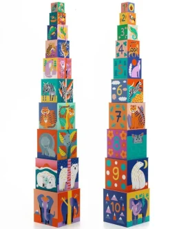 10 Cubes animaux sauvages^Djeco Hot