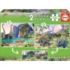 2 Puzzles 100 Pièces - Monde Des Dinos^Educa Borras New
