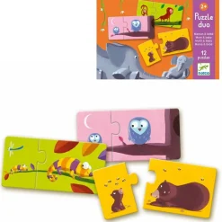 12 Puzzles Carton Maman Bébé^Djeco Hot