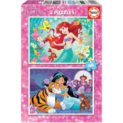 2 Puzzles De 48 Pièces Avec Ariel Et Jasmine^Educa Borras Online