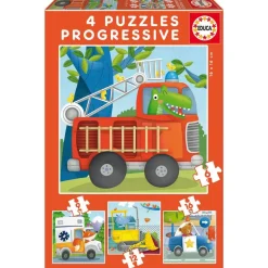 4 Puzzles Progressifs Patrouille De Sauvetage 6/9/12/16 Pièces^Educa Borras Discount