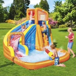 Aire de jeu mur d'escalade et pataugeoire avec Soufflerie^Bestway New