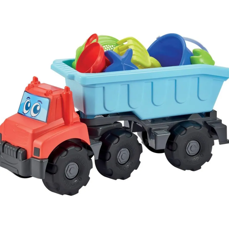 Camion benne 58 cm avec remorque garnie plage^Ecoiffier New