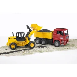 Camion benne Man et chargeur^Bruder Hot