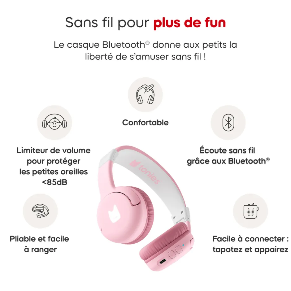 Casque Bluetooth Rose fleur^tonies