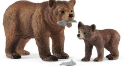 Figurines Maman Grizzly Avec Ourson - Détails^Schleich New