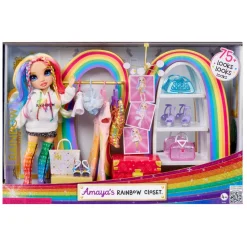 Garde robe arc en ciel avec poupée Rainbow High^MGA Discount