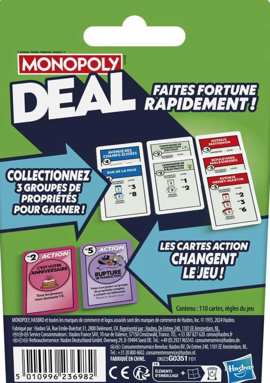Jeu de cartes Monopoly deal^Hasbro Gaming Clearance