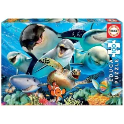 Puzzle 100 Pièces - Selfie Sous L'eau Avec Animaux Marins, 40/28^Educa Borras
