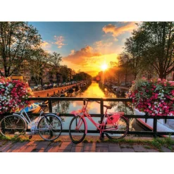 Puzzle 1000 pièces - Amsterdam à vélo^Ravensburger Discount