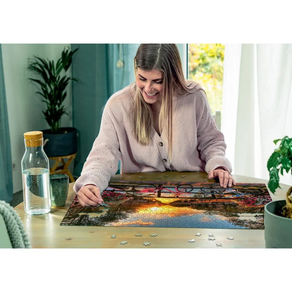 Puzzle 1000 pièces - Amsterdam à vélo^Ravensburger Discount