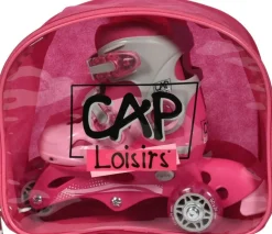 Rollers évolutifs 3 roues roses - Taille 27-30^Moov'ngo Outlet
