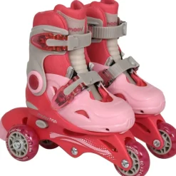 Rollers évolutifs 3 roues rose taille 30-33^Moov'ngo Discount