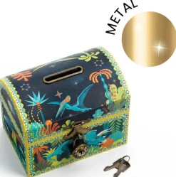 Tirelire coffre dinosaure^Djeco Discount