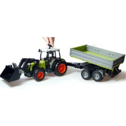 Tracteur Claas avec fourche et remorque^Bruder Hot