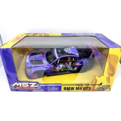 Voiture BMW M4 GT3 Wasa violette à l'échelle 1:24^